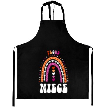 Discover Proud Niece Lesbian Pride Boho Rainbow Aprons