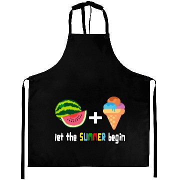 Discover summer cool watermelon, ice cream vacation holiday Aprons