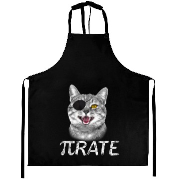 Discover Funny Pi Day Math Science Cat Pirate Aprons