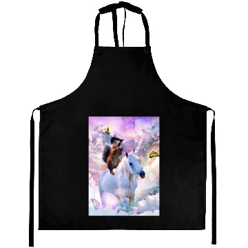 Discover HEY, Cowboy Squirrel Riding Unicorn In Space Aprons