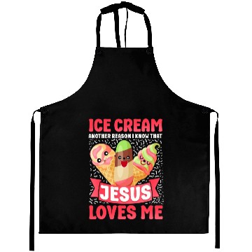Discover Ice Cream Christian Jesus Cone Aprons