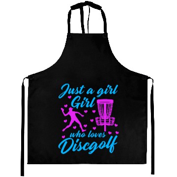 Discover Girl Who Loves Disc Golf Vintage Ultimate Frisbee Aprons