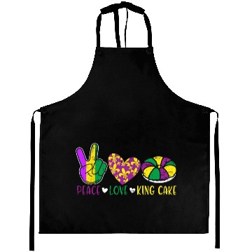 Discover Peace Love King Cake Aprons