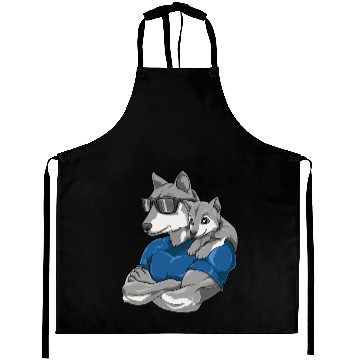 Discover Strong Wolf with Wolf Child for a Wolf lover Aprons