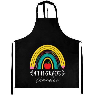 Discover 4th grade teacher back to school rainbow pencil Aprons