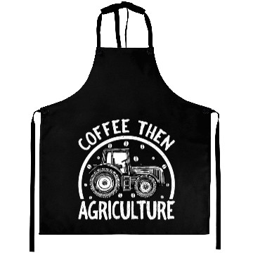 Discover Coffee Then Agriculture Tractor and Coffee Lover Aprons