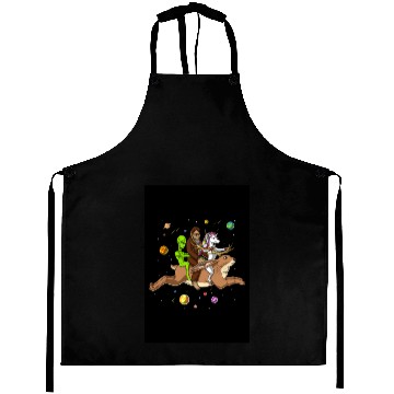 Discover Alien Bigfoot Unicorn Riding Jackalope Aprons
