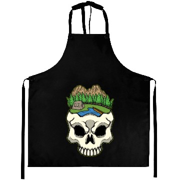 Discover Skeleton Head Camp Campsite Camper Camping Aprons