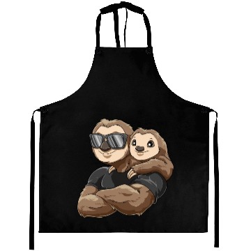 Discover Strong sloth with baby sloth child for a Sloth Aprons