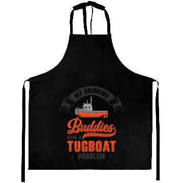 Discover Tugboat Drinking Buddies Alcohol Tugboat Captain Aprons