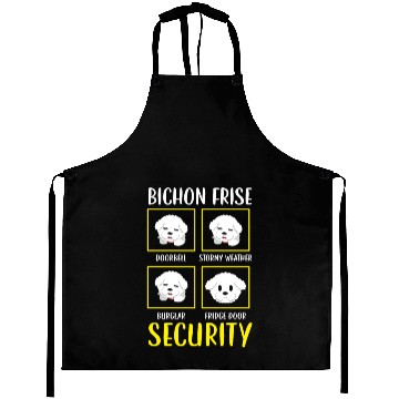 Discover Bichon Frise Security Curly Hair Pup Puppy Lover Aprons