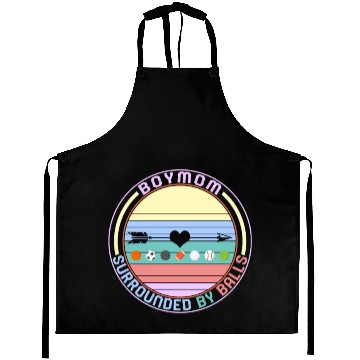 Discover Boy Mom Aprons, Surrounded By Balls Mother's Day