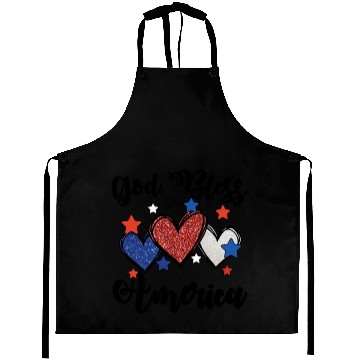 Discover God Bless America Patriotic USA Hearts 4th of July Aprons