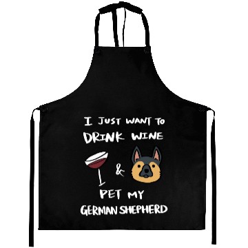 Discover Drink Wine And Pet My German Shepherd Aprons