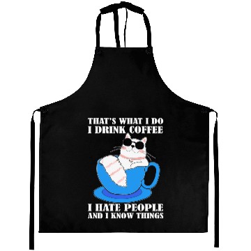 Discover That's what i do i drink Coffee Cat Lover Aprons