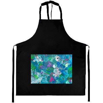 Discover Abstract Blue Teal Brushstrokes Painting Aprons