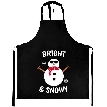 Discover Bright and snowy winter snowman Aprons