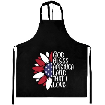 Discover God Bless America Sunflower God Bless USA Aprons