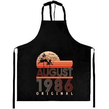 Discover Birthday Greeting For August 1986 Aprons