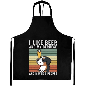 Discover I Like Beer And My Bernese Mountain Dog Aprons