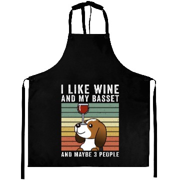 Discover I Like Wine And My Basset Hound Aprons