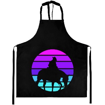 Discover Synthwave Cowboy Horse Wrangler Gift Aprons
