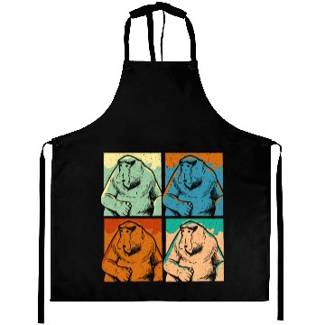 Discover Retro Proboscis Monkey Ape Wildlife Zookeeper Aprons