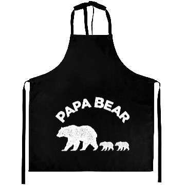 Discover Vintage Papa Bear with Two Cubs Daddy Bear Twin Aprons