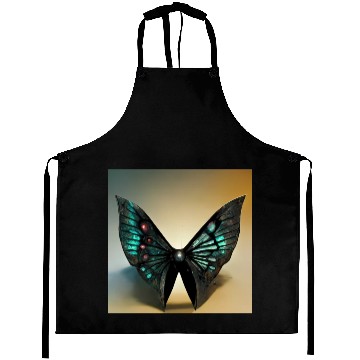 Discover Black and Cyan Metal Butterfly Aprons