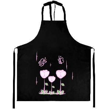 Discover butterfly pink flowers nature Aprons