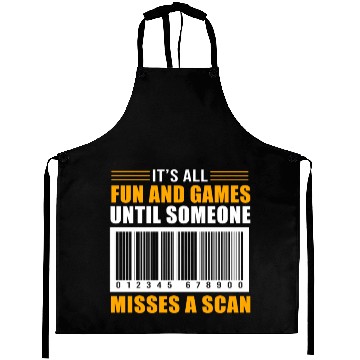 Discover Its All Fun And Games Barcode Funny Postal Worker Aprons