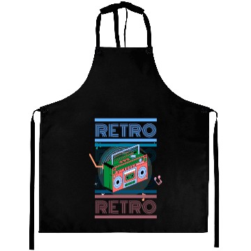 Discover 80's retro boombox Aprons