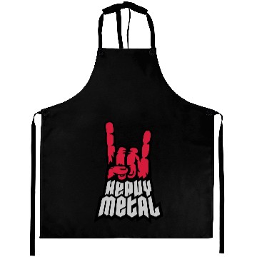 Discover Heavy metal logo hand Aprons