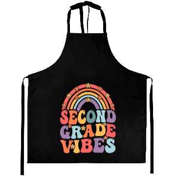 Discover Second Grade Vibes Boho Rainbow Back To School Aprons