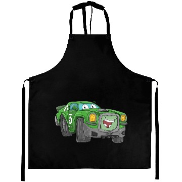 Discover Racing Car with a Face Aprons