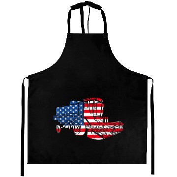 Discover Farm Tractor American Flag Combine Harvester Aprons