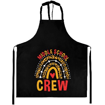 Discover Leopard Rainbow Middle School Crew Aprons