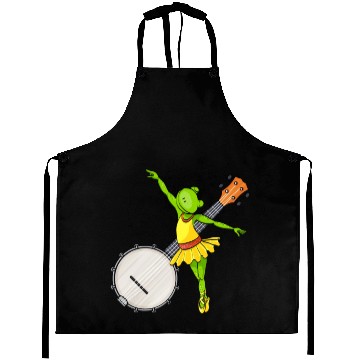 Discover Ballet Dancing Frog Banjo Bluegrass Music Aprons