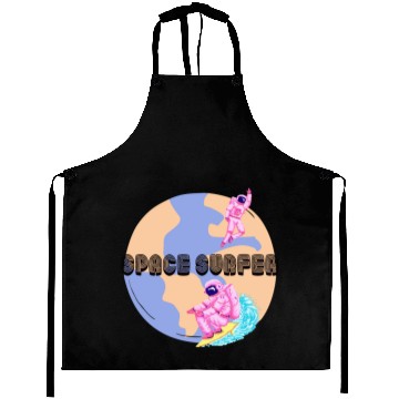 Discover Space Surfer Two Astronauts and Planet Earth Aprons