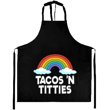 Discover Tacos N Titties Rainbow Lesbian Funny LGBT Aprons
