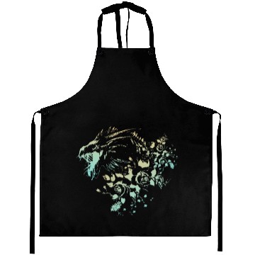 Discover Dragon Flowers - Green Gradient Aprons