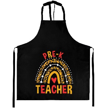 Discover Back To School Leopard Pre-K Teacher Rainbow Aprons