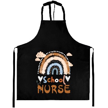 Discover Cute Rainbow Leopard Print School Nurse Aprons