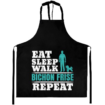 Discover Eat Sleep Walk Bichon Frise Repeat Dog Lover Aprons