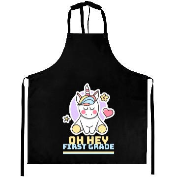 Discover oh hey first grade Teacher Student cute unicorn Aprons