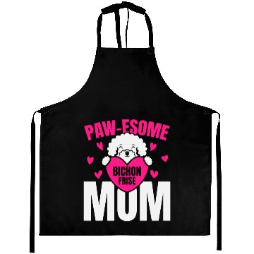 Discover Pawesome Bichon Frise Mom Dog Lover Puppy Paw Love Aprons