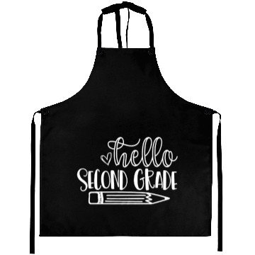 Discover Back to School Hello Second Grade Student Teacher Aprons