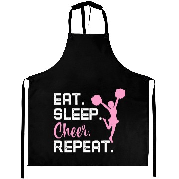 Discover Eat Sleep Cheer Repeat Aprons