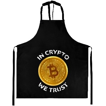 Discover In Crypto We Trust Large Bitcoin Coin Design Tradi Aprons
