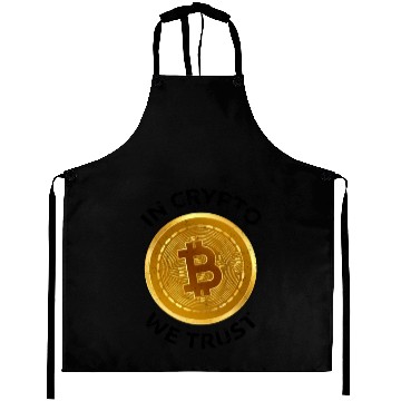 Discover In Crypto We Trust Large Bitcoin Coin Design Tradi Aprons